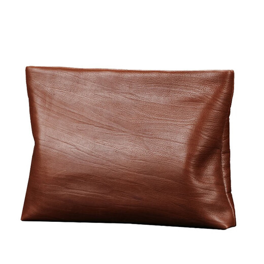 Paibaozhu Sac à main pour homme à main léger sac masculin à la mode enveloppe de grande capacité Couche de tête de la tête de vache sac à main décontractée (garantie à la couche de vache de couche supérieure) Khaki
