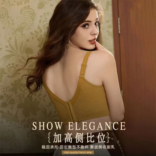 AXRG中脉JM小胸显大调整型内衣贵妇精油刺绣收副乳聚拢防下垂文胸罩 香槟色9215# 90A 40/B通杯