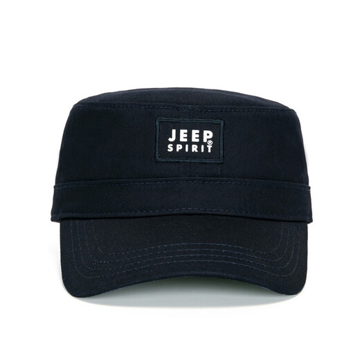 Jeep Hat Men's Fully Sealed Flat Cap Outdoor Leisure Hat Winter Solid Color Embroidered Peaked Cap Black L (56-58CM)