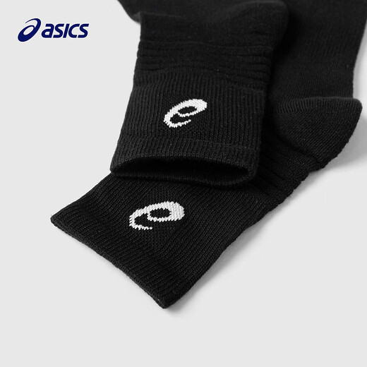 ASICS children's new dry and breathable sports-cut socks for boys and girls for all seasons, three pairs of 0190 black/white/blue, 3 pairs, one size L