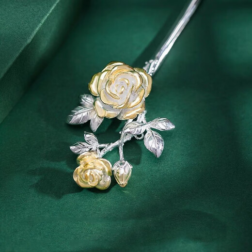 Enchanting Cat S925 sterling silver hairpin, ancient style hairpin, new Chinese style hairpin, step-shaking hairpin, ladies birthday gift, practical girl, S925 silver rose hairpin, certificate + gift box