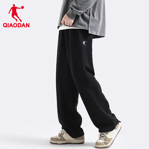 Jordan Sporthose Herrenhosen 2025 Sommer neuer Stil Straight Strick locker großer Größe Slim Running Casual Hosen Herren-Schwarzflache Mund L /175