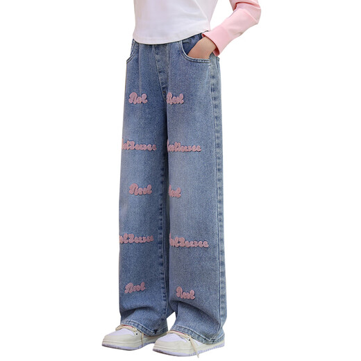 Youyyou 1 point Girls Internet Celebrity printemps and umnom style street costume de nouveau sweat de printemps pour enfants Big Children's Sweatshirt Jeans à la mode 4882 blanc 13042 Bleu [Style de printemps et automne] 140cm (recommandé 55-65 Jin [Jin équivaut à 0,5 kg])))