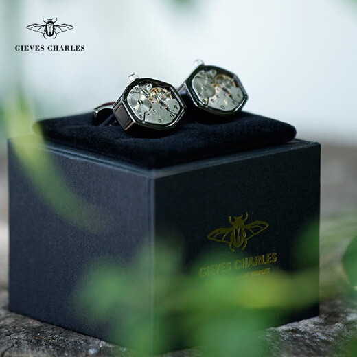 Gieves Charles Limited Hexagonal Punk -Bewegung Französische Manschettenknöpfe rotbare Manschettenstollen der Herren -Stift