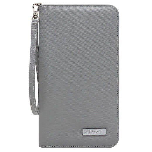 Bolsa de pasaporte de viaje al extranjero, billetera, bolsa de almacenamiento de pasaporte, clip de pasaporte, almacenamiento de viajes, billetera de identificación en el extranjero, boletos de aire, tecnología gris (sin capas) Bolsa de pasaporte antirrobo