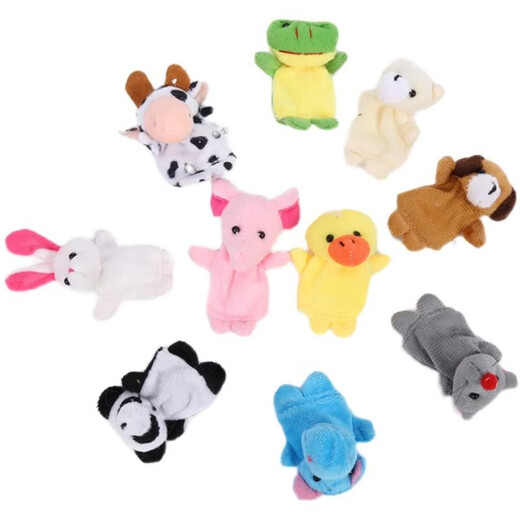 East Tiandi Eltern-Kind Interaktive Tier Finger Puppe Plüsch Finger Puppen Spielzeug Kindergarten Komfort Puppenhandschuhe Tier Fingerspeicher [zehn Finger Tierstil]