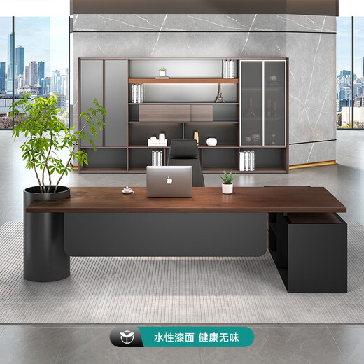 Oscarden simple modern solid wood boss desk CEO high-end executive desk study office desk leadership log workbench length-width-height-thickness Customized contact customer service