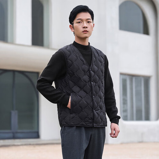 Tambor down vest men's short style inner wear warm and versatile men's vest TF236011 black 175
