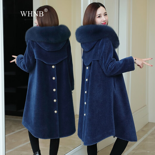 Soem Mink Fell + Fuchsfellkragen 2025 Herbst und Winter Neue HaINing Real Mink Pelzmantel Frauen mit mittlerer Länge Gongbei Sheep Scher XL 120-130jin [Jin entspricht 0,5 kg]