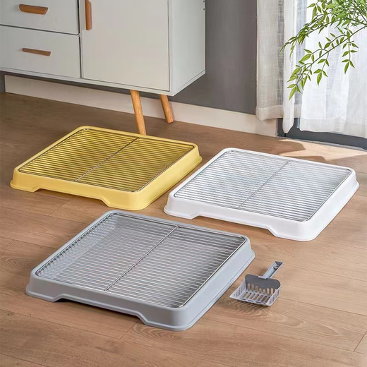 Pet Li dog toilet flat stainless steel mesh anti-step dog potty small and medium-sized dog pet dog toilet yellow 15MM