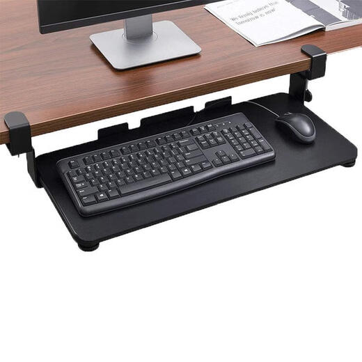 Fantasy Keyboard Bracket No Punching Computer Drawer No Installation Slide Rail Clamp Under Desk Bracket Standard Storage Rack Black (25*17.5CM Ordinary Standard Model) Can be Clamped