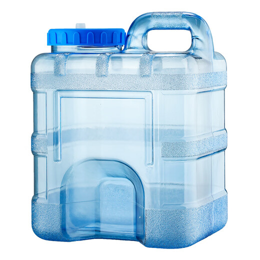 Lingyu outdoor pure water bucket food grade water storage bucket thickened water storage tank drinking storage water tea square bucket large empty bucket 15 liter vertical bucket + pipe brush