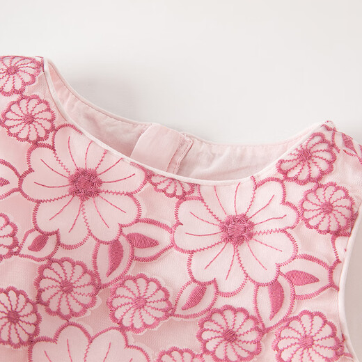 DAVE&BELLA Girls' Dresses, Medium and Large Children's Mesh Skirts, Summer Thin Children's Princess Dresses, Baby Skirts, Children's Skirts, Smoke Purple, Ready Stock 100 cm (recommended height 90-100cm)