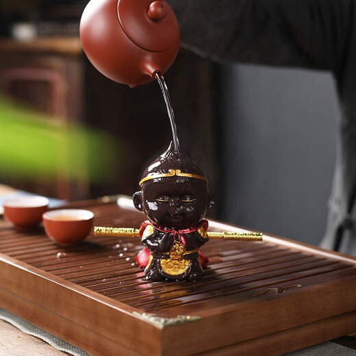 Yuxuan Purple Clay Tea Pet Handmade Monkey King Monkey King Personalized Creativity Can Raise Tea Art Tea Play Car Ornament Monkey King Youran--With Golden Hoop