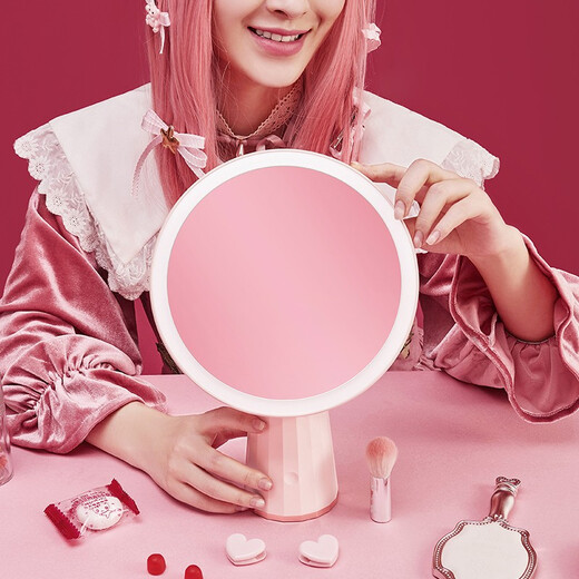 Panasonic LED makeup mirror with light, smart makeup mirror with light, portable light-filling makeup mirror, Christmas gift, girly pink