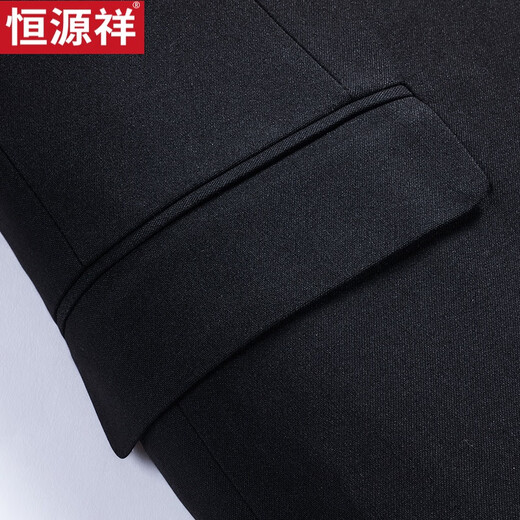 Hengyuanxiang black suit jacket men's Korean version slim single suit single button casual suit top single piece youth autumn and winter handsome 9825** style black single button back center slit 170/M 100-120Jin Jin equals 0.5 kg