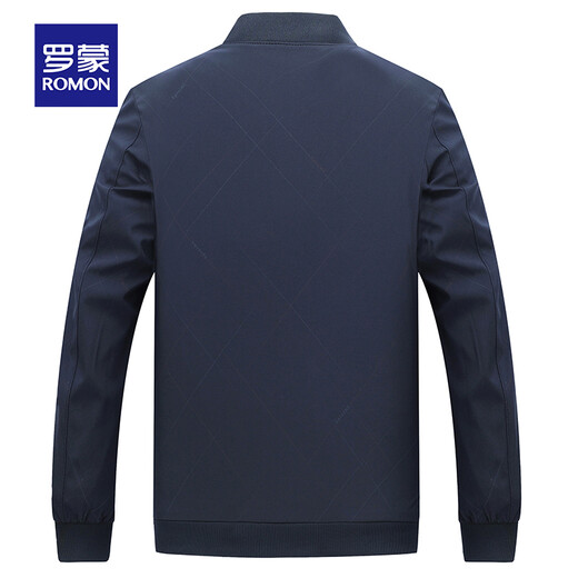 Romon ROMON brand high-end dad jacket loose casual 2022 spring and autumn baseball jacket middle-aged versatile men's top new product N9905 black 170