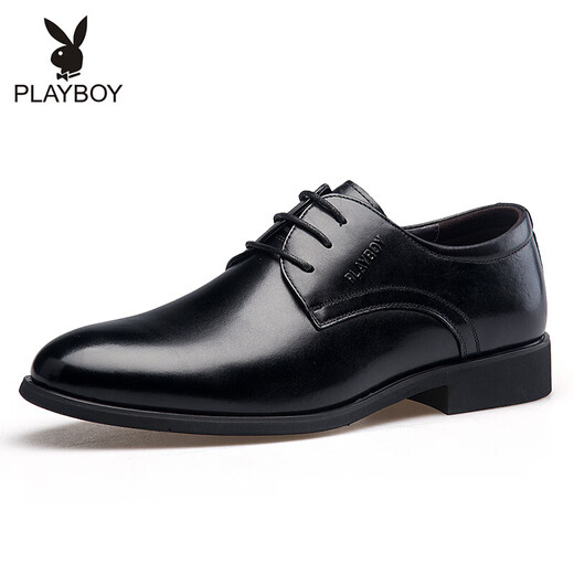 Playboy (PLAYBOY ESTABLISHED 1953) classic men's lace business wedding leather shoes British round toe formal shoes men's shoes 5DW009049D01 black 39