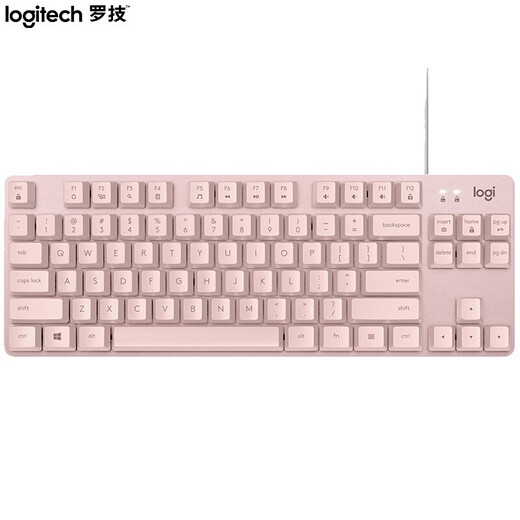 
Logitech K835 wired keyboard, mechanical shaft compact design, gaming office typing portable keyboard, personalized punk keycap, 84 keys, birthday gift [K835 red shaft] pink