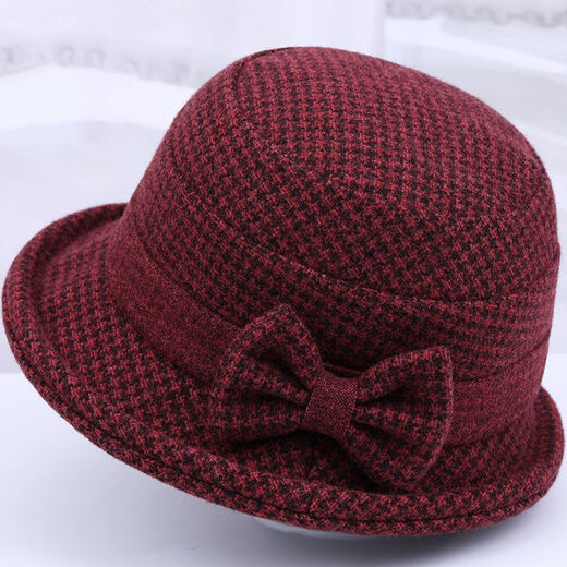 Wanhongda autumn and winter hats for middle-aged and elderly women, Western-style grandma woolen hats, versatile hats, Western-style mom fisherman hats, brown (90% of customers choose), adjustable