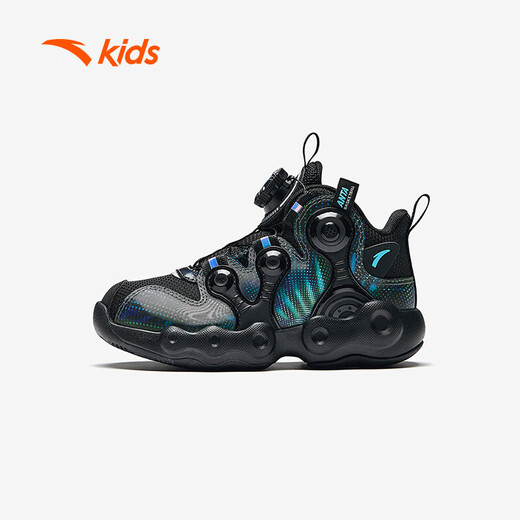 
Anta children's sneakers boys' shoes 2024 autumn new year knob button anti-slip reverse scale special-shaped basketball shoes [special shape] black 9901-5 29 sizes