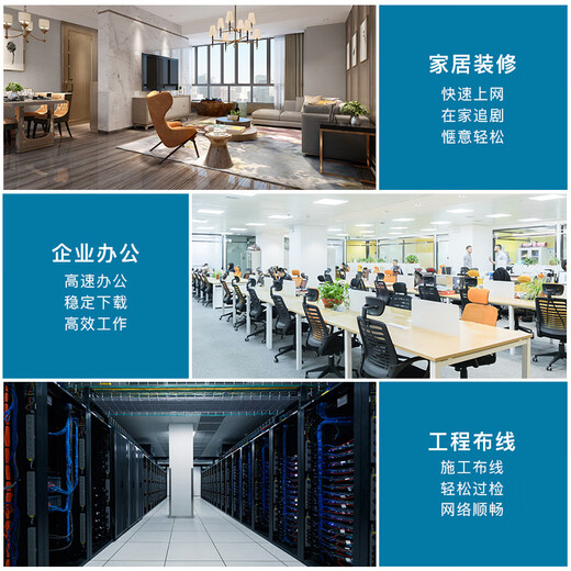 Akihabara (CHOSEAL) Super V network cable, dual shielding, anti-interference reduction attenuation, high-speed network cable, pure copper, safe transmission network cable, gray 25 meters, QS2603AT25