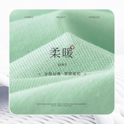 TEEK早秋简约时尚长袖t恤男士上衣服 2025春季重磅水柔棉青年国潮男装 HE682浅绿色 S