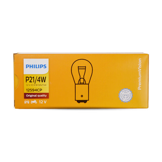 飞利浦（PHILIPS）12594-P21/4W 12V卤素灯/刹车灯/信号灯/仪表灯/内饰灯泡 十支装