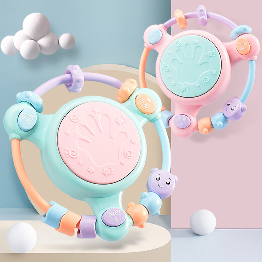 
Kenlun Baby Hand-Shaped Drum Toys Baby Music Drum Early Education Children 0-1 year old 6 months and above 36 early education Rocking Hand-Shaped Drum Pink Charging Version