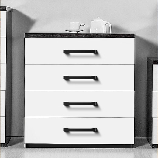 Preda Kabinettstür-Handle moderne einfache schwarze Schrankgarderobe verlängerte Türgriffe Schublade Einloch Haushalt Hardware Griff 6225b-64 mattschwarz