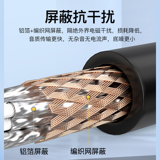 秋叶原（CHOSEAL）发烧级RCA公对公单晶铜音频线 莲花公对公 功放音响回音壁接电视机顶盒DVD线 5米 QS9909T5