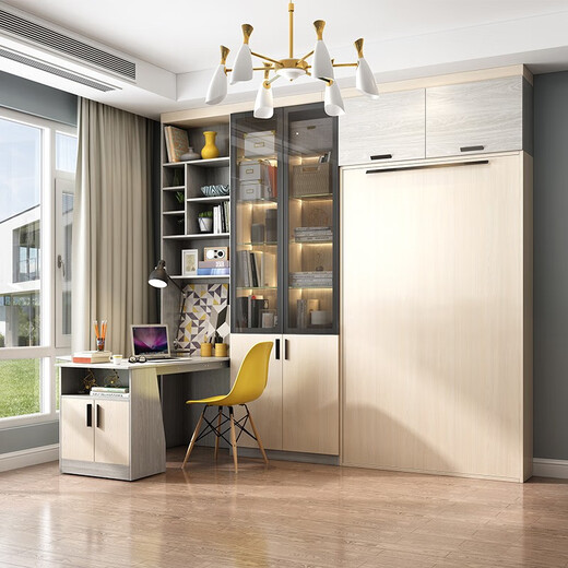 Sineman whole house custom study furniture set combination with folding corner folding side bed desk cabinet customized in one-piece folding cabinet B (838mm*760mm*1542mm)