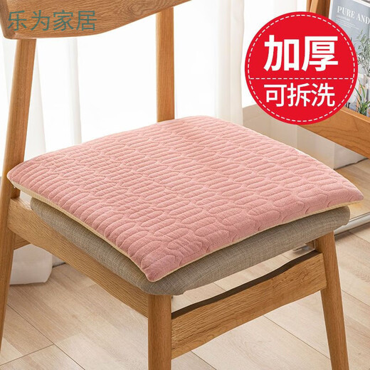 Qiaorui thickened cushion soft butt cushion office student classroom dormitory stool butt chair cushion car seat cushion corduroy light blue non-slip bottom + strap 40*40cm*thick about 4cm suitable for dining tables and chairs