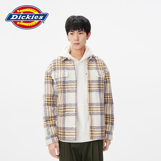 Dickiesdickies Langarmes Hemd Casual Style Dicke gegnerische Langarm-Hemd Lose Top 10971 Cream Checked S