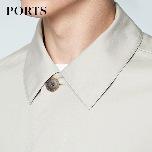 PORTS men's summer star same style long windbreaker warm windproof jacket MN8T006CWC009 off-white XL