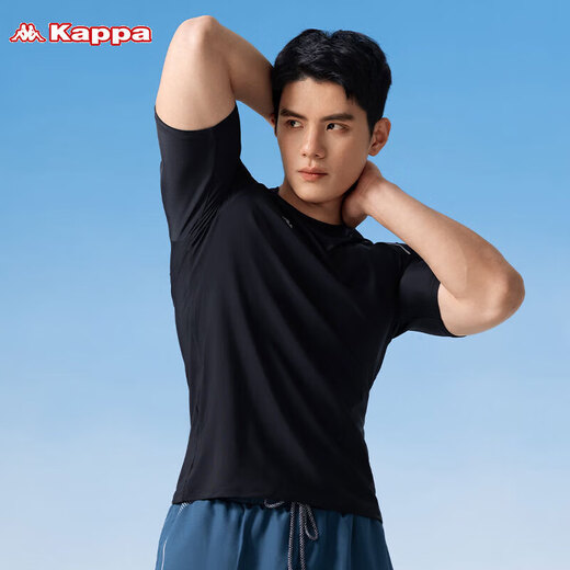 Kappa (kappa) traje de baño para hombres alto elástico de secado rápido de secado rápido Equipo de natación de vacaciones de maniobra solar de manga corta Fitness Sports Sports Spring