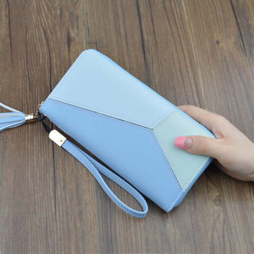 Shuguoer (SHU GUO ER) contrasting color splicing long wallet for women's clutch women's new fashion Japanese and Korean pink #C311