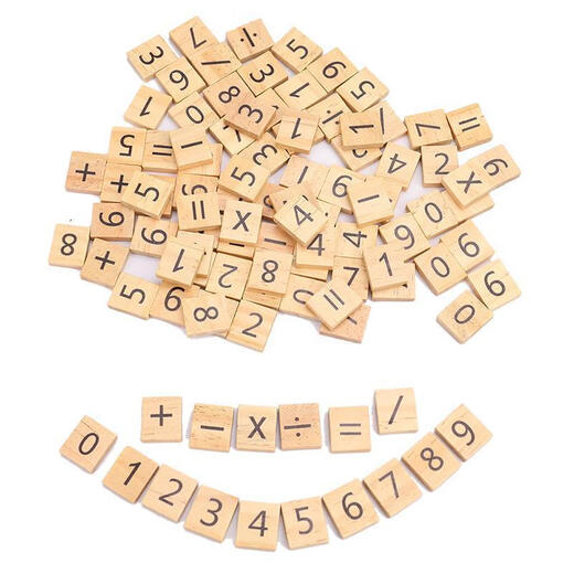 玩家小将数字卡片1-100纯数字0-9数字木方块儿童早教拼图游戏木片宝宝木块 18*20mm数字(100个)