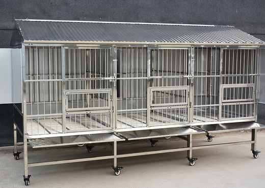 HKML Outdoor Stainless Steel Dog Cage Large Dog Outdoor Rainproof Medium Dog Flush Funnel Toilet Female Dog Cage Three Sided Baffles 125 Female Model 125*75*158cm Boutique 202 Thickened Round Tube Model - Diameter 9.5mm Quick Delivery within 1 Day