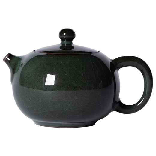 Longquan Celadon Creative Household Teapot Iron Tire Xishi Teapot Single Pot Ice Crack Ceramic Purely Handmade Kung Fu Tea Set Filter Pot Iron Tire Xishi Teapot Gift Box