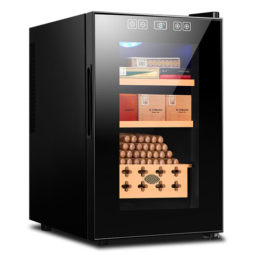 Cigarking cigar cabinet small mini intelligent temperature control moisturizing cedar wood shelf alcoholic cigar red wine dual-purpose humidifier embedded household dual-core refrigeration energy-saving silent 52C 26C-full cigar style