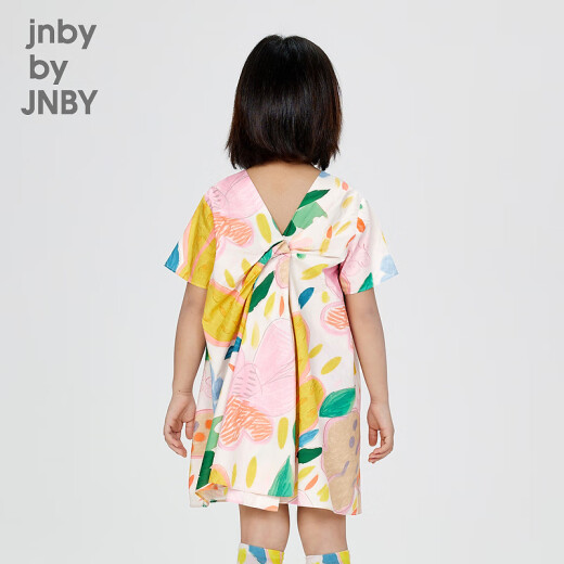 jnby by JNBY新款江南布衣童装短袖A型连衣裙24秋女童1O7G12460 690/杂粉（批次1） 图案随机 160cm