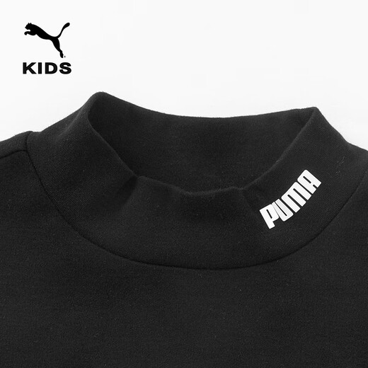 Puma new children's long-sleeved T-shirt half turtleneck stretch black 90001 150
