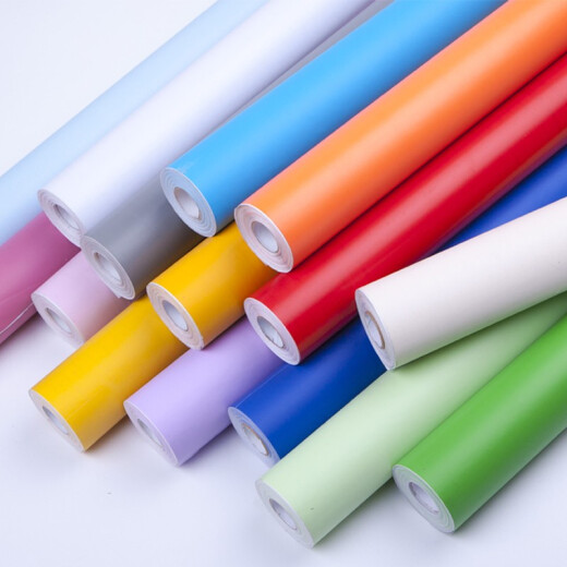 
Jingchao Fukang PVC waterproof self-adhesive wallpaper solid color dormitory instant sticker advertising lettering wall sticker furniture renovation dormitory dormitory rental wooden wardrobe wooden door renovation sticker 7029 light powder 45CM*10M super large
