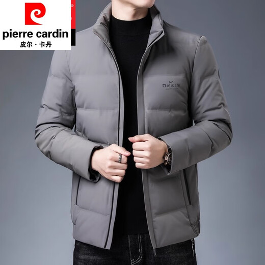 皮尔卡丹轻薄羽绒棉服男冬季商务休闲百搭男装短款男式保暖立领夹克外套 黑色2286 XL 180【建议131-145斤】