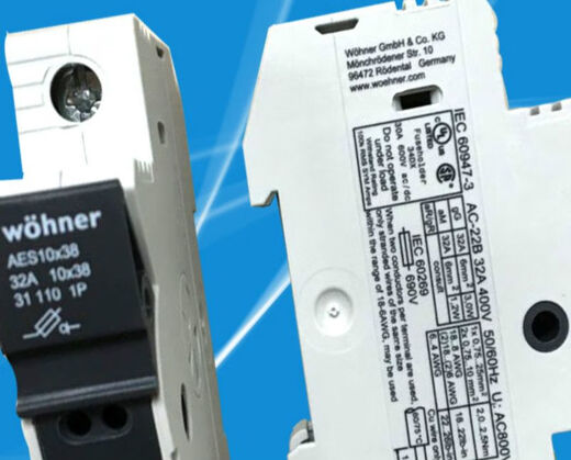 定制维纳尔WOHNER熔断器开关31110 AES1x38/10x38mm保险丝座690V/ 31110底座1P