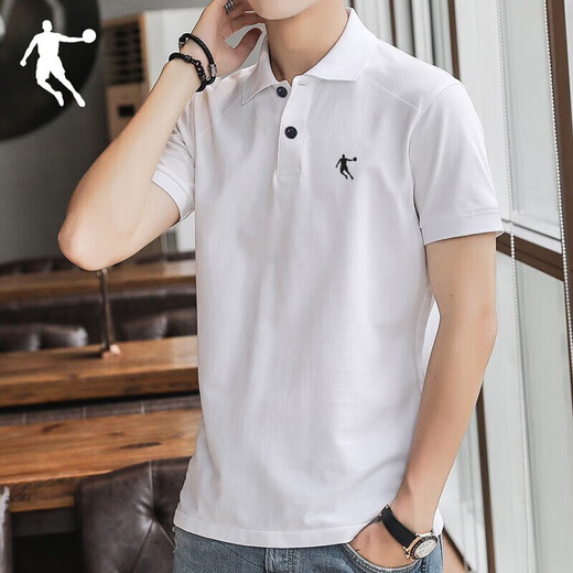 
Jordan short-sleeved T-shirt POLO shirt men's 2025 summer new lapel versatile comfortable running fitness casual half-sleeved top white [ice silky quick drying] L 175/92A