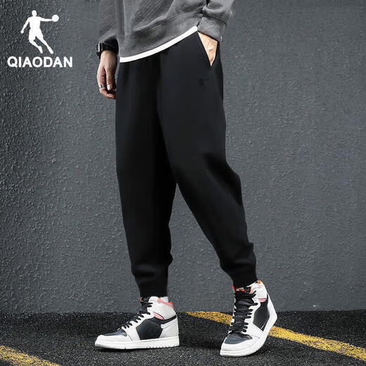 Jordan sweatpants men's pants 2025 winter black men's pants knitted trousers loose large size casual cuffed men's sweatpants black-regular recommended XL /180