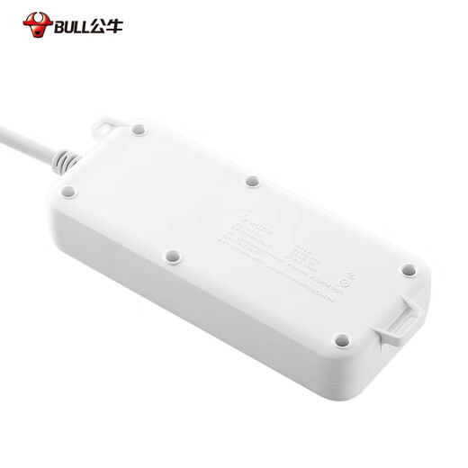 BULL socket multi-hole long-wire multi-functional electric plug-in board, drag strip with child protection door/new national standard/socket/terminal board, 3-position sub-control 1 meter GN-314
