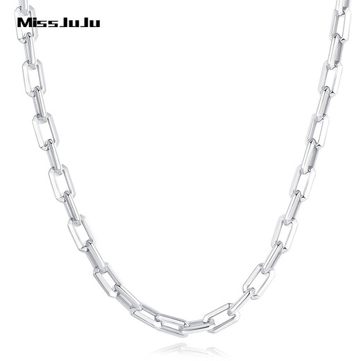 Miss JuJu platinum necklace men's pt950 white gold thick square cross chain domineering men's neck chain deposit customization Specifications contact customer service